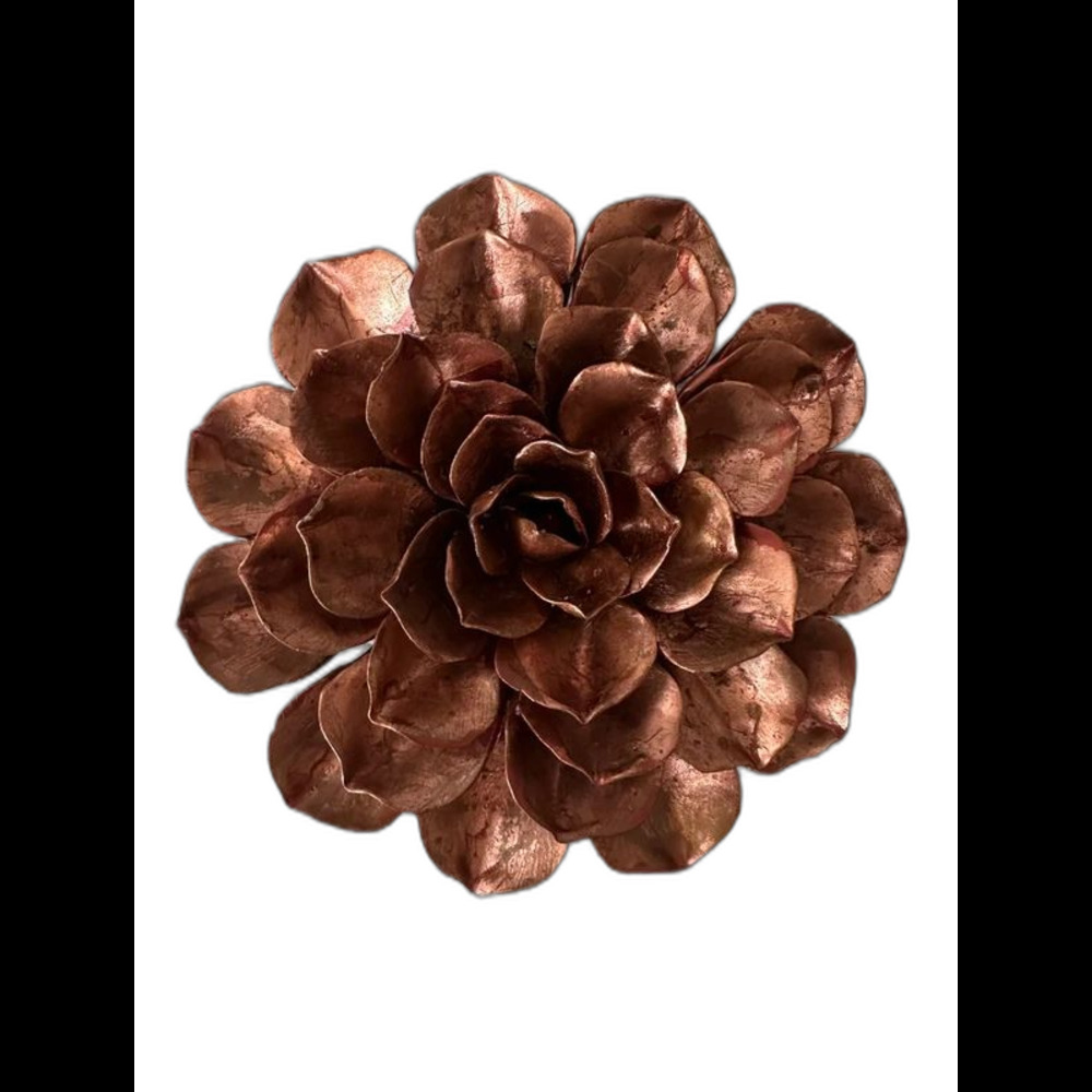 3D Flower Wall Art Metallic Copper Rose Gold Flower Wall Art Decor